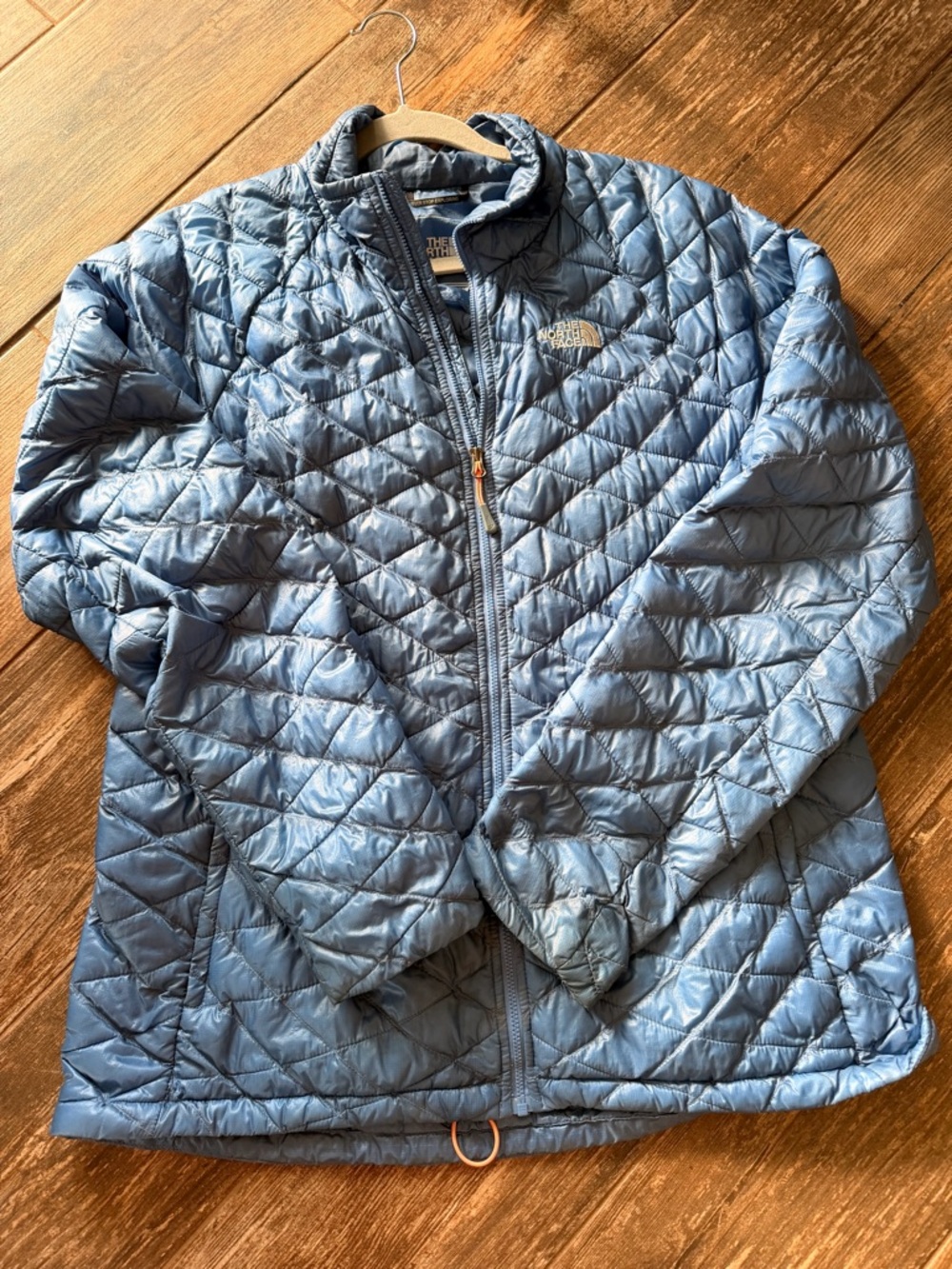 North Face Blue Thermoball Womens Medium Puffer Nano Puff Jacket Coat Light  XL